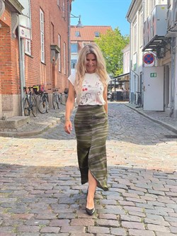 Rabens Saloner Nederdel - Noelle Rippling Tulip Skirt, Army